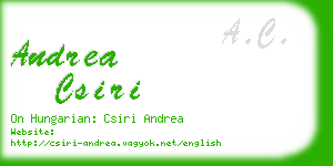 andrea csiri business card